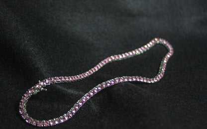 TENNIS CHAIN - Pink silver　4mm