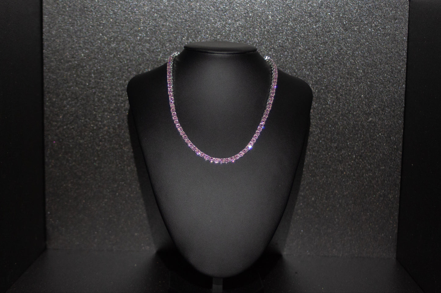 TENNIS CHAIN - Pink silver　4mm