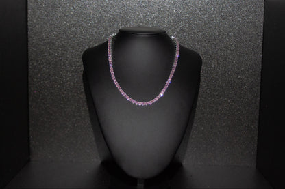 TENNIS CHAIN - Pink silver　4mm