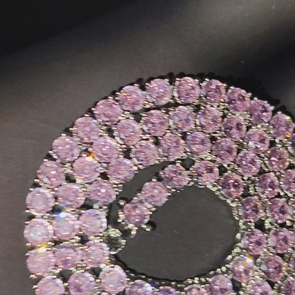 TENNIS CHAIN - Pink silver　4mm