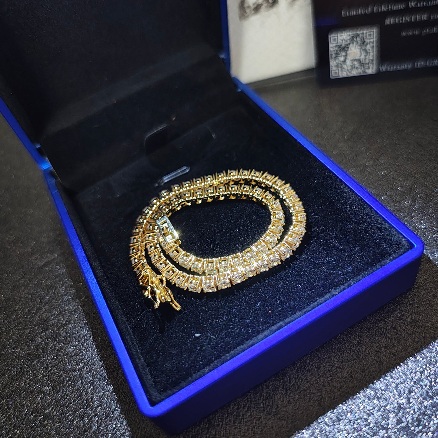 MOISSANITE　TENNIS BRACELET /  GOLD　3mm
