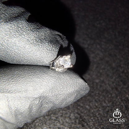 GLASS Moissanite Stud Pierce 0.1ct / D Color / S925