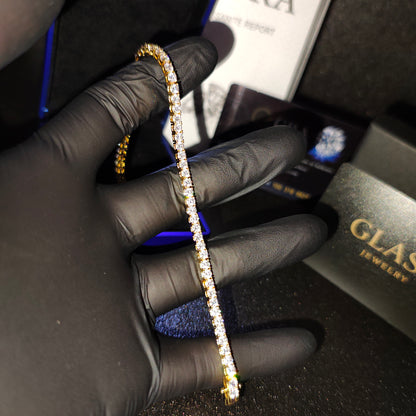 MOISSANITE　TENNIS BRACELET /  GOLD　3mm