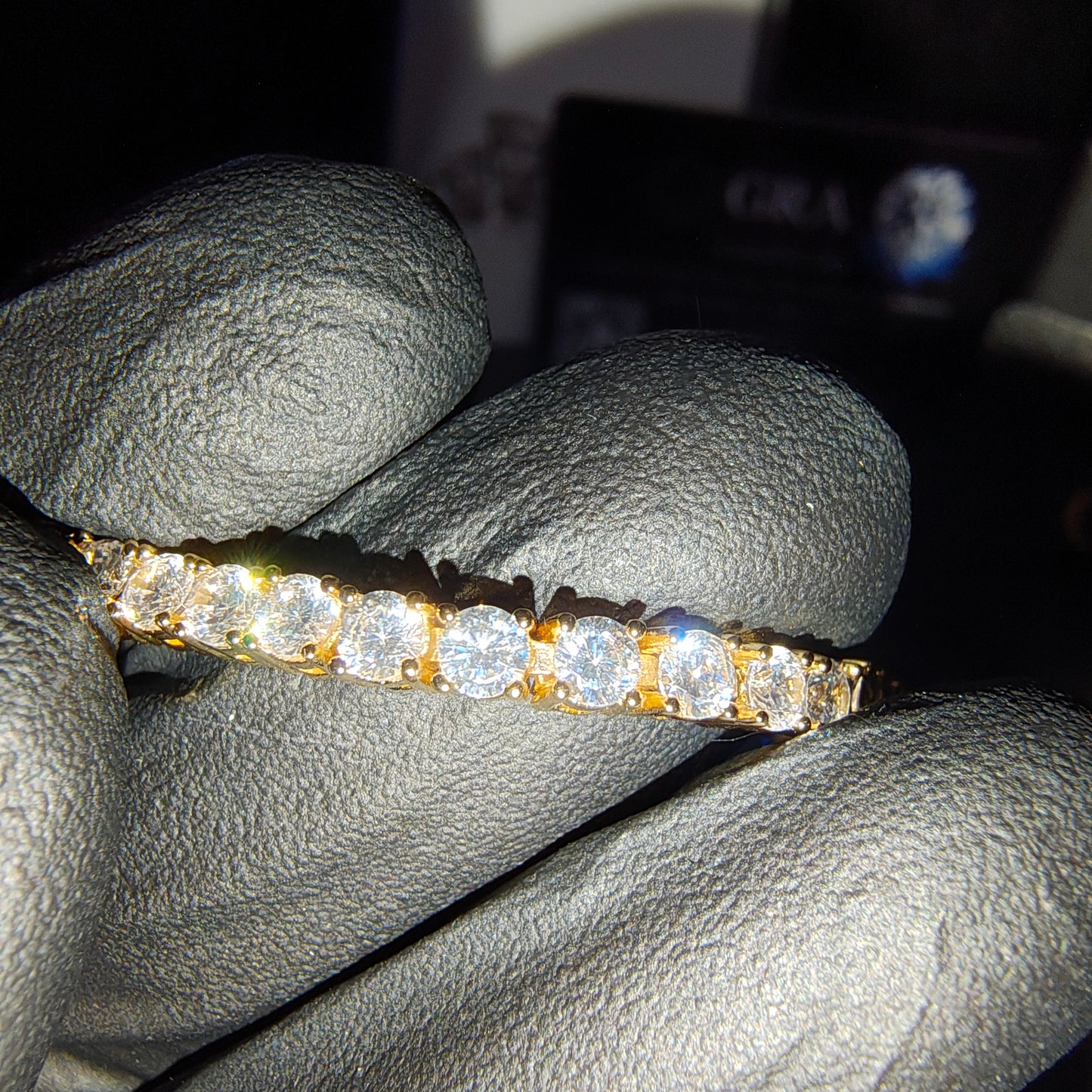 MOISSANITE　TENNIS BRACELET /  GOLD　3mm