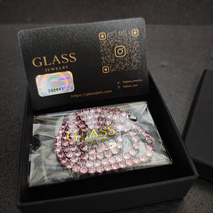TENNIS CHAIN - Pink silver　4mm